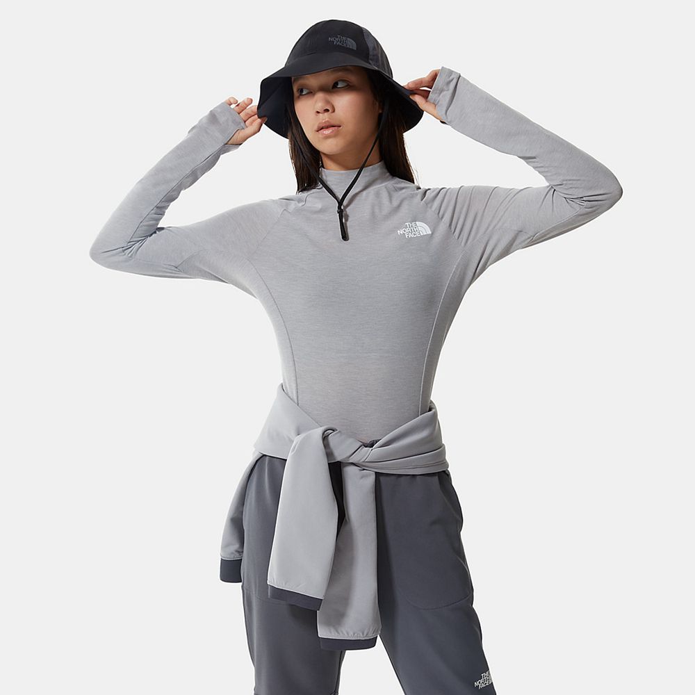 The North Face Long Sleeve Womens Australia - The North Face Tekware Long-Sleeve Cropped Grey Flashd